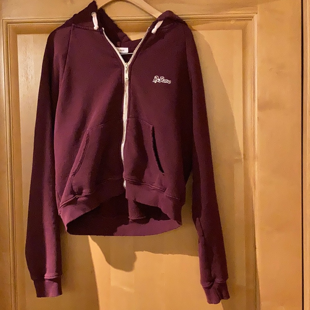 Re/Done Zip Hoodie (Distressed) Size medium
